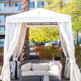 cabana seating with table