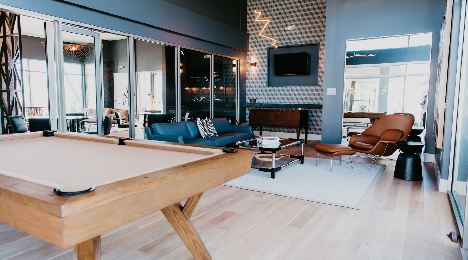 resident lounge with a pool table